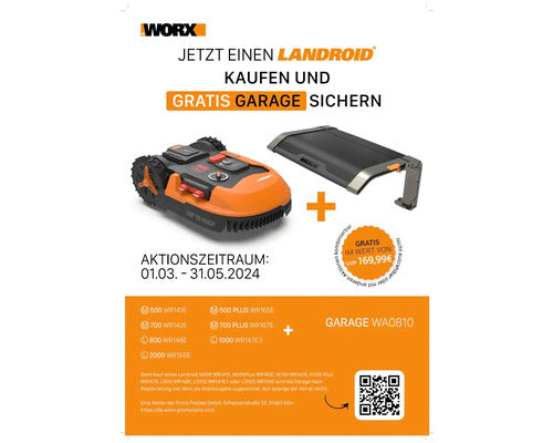 Akku-Mähroboter WORX 20V Landroid M700 Plus 18cm/700 m² mit App, IPX4 WR167E, inkl. Installationsmaterial - Rasenmäher Angebot