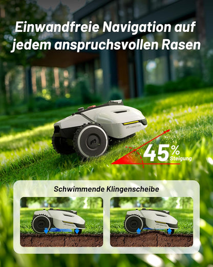 YUKA 1500: 3D Vision Positionierung Mähroboter ohne Begrenzungskabel - Rasenmäher Angebot
